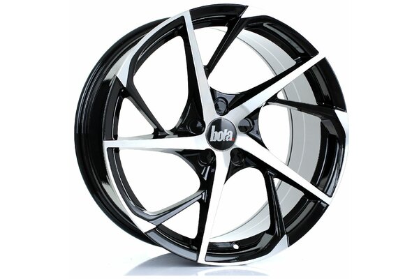 BOLA B18 | 5X100 | 19x9,5 | ET 25 TO 45 | 76 | BLACK POLISHED FACE