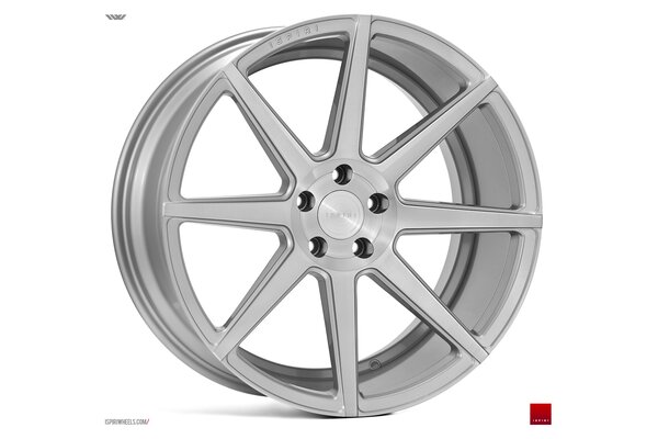 Ispiri Wheels ISR8|20x8.5|5x120|ET35|PURE-SILVER-BRUSHED|PERFORMANCE-CONCAVE