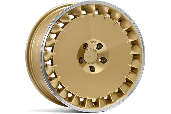 Ispiri Wheels CSRDTF|18x8.5|5x100|ET35|VINTAGE-GOLD-POLISHED-LIP|RIGHT-ZERO-CONCAVE